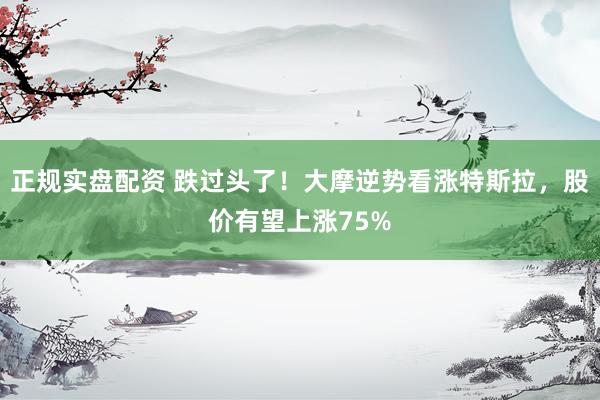 正规实盘配资 跌过头了！大摩逆势看涨特斯拉，股价有望上涨75%