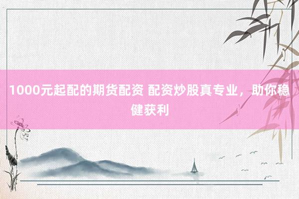 1000元起配的期货配资 配资炒股真专业，助你稳健获利